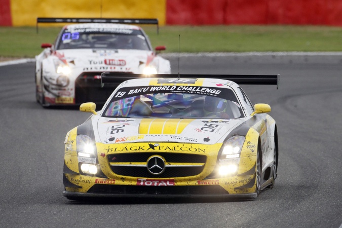 Bild: Sergei AfanasievAndreas SimonsenFrancesco Castellacci - Team Black Falcon - Mercedes SLS AMG GT3