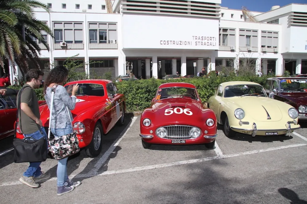 Technische Abnahme Fiat 8V, 13ter der 1955 Targa Florio