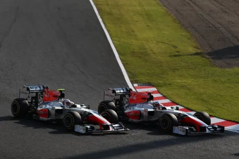Tonio Liuzzi und Daniel Ricciardo im Jahr 2011: Die vermutlich stärkste Fahrerpaarung von HRT.
