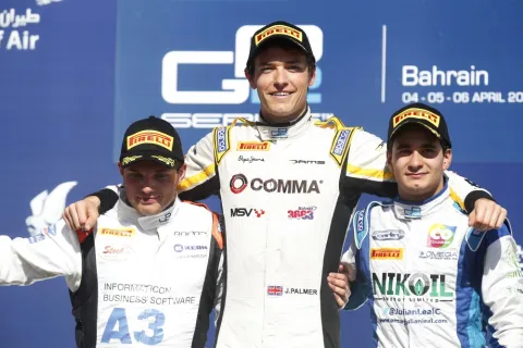 Das Podium von Rennen 1: Vandoorne vor Leal und Palmer