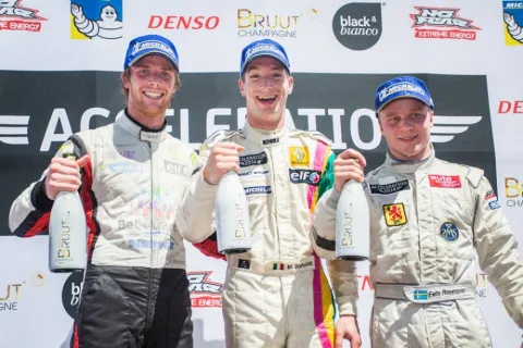 Podium von Rennen 2: Bortolotti, Melker, Rosenqvist