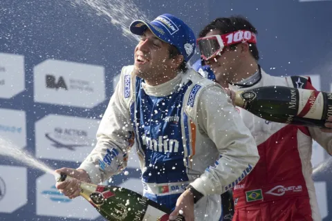 Sieger Antonio Felix da Costa mit Nelson Piquet
