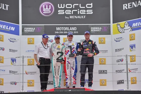 Das Podium am Samstag: Rowland vor Jaafar und Stoneman