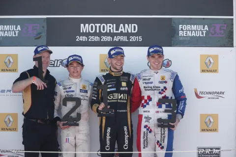 Das Podium am Sonntag: Vaxiviere gewinnt vor de Vries und Rowland