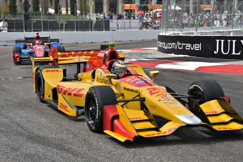 Auf dem Podium für das Team Andretti Autosport: Ryan Hunter-Reay