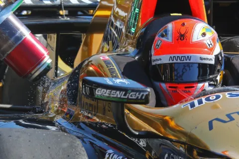 James Hinchcliffe beim Boxenstopp