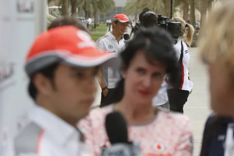 Perez und Button kamen sich auf der Strecke noch deutlich näher als hier