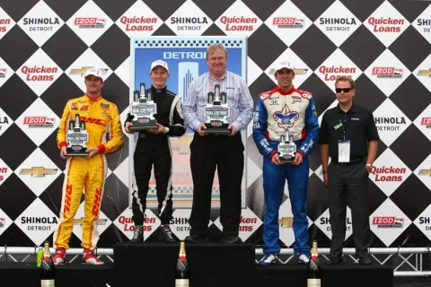 Das Podium von Rennen 1: Detroit 2013