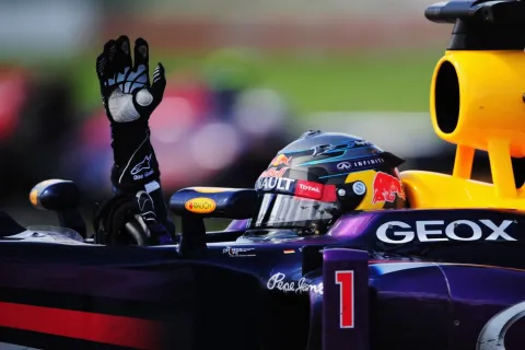 Dominierender Fahrer im ganzen GP: Sebastian Vettel