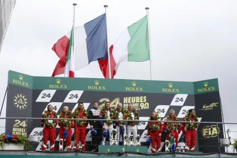 Das Podium der GT Am Klasse: Sieg für Vernay, Narac und Bourret