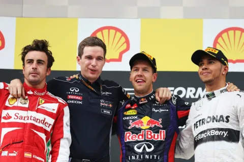 Das Podium des GP von Spa 2013