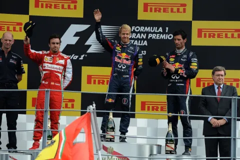 Das Podium des GP von Monza 2013
