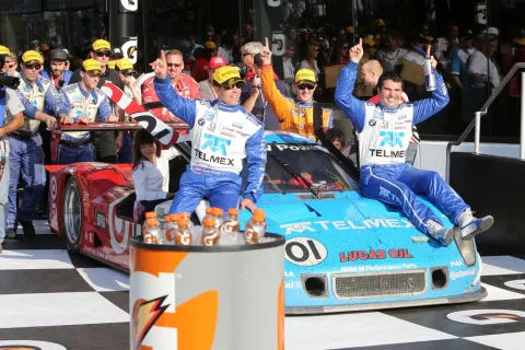 Sieger nach 24 Stunden: Scott Pruett, Memo Rojas, Juan Pablo Montoya und Charlie Kimball